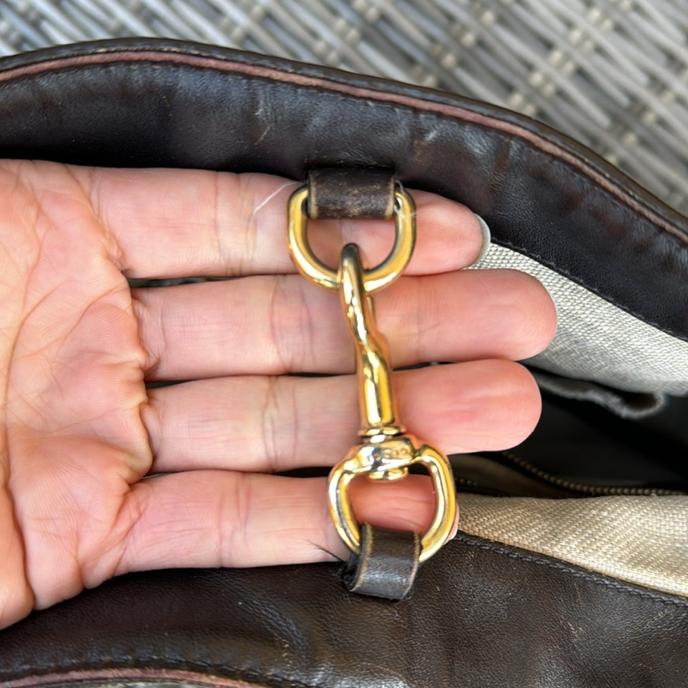 Auth Gucci Canvas & Leather Tote - Picture 16 of 17